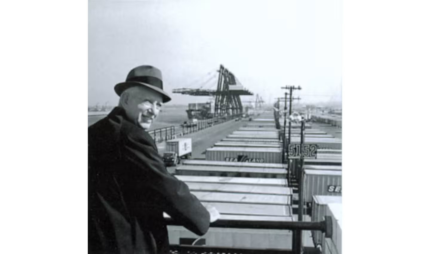 Malcolm McLean at Port Newark, 1957
